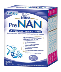 Заменитель грудного молока Nestle Pre NAN FM85, жидкая молочная смесь, 0m+, 70 гр